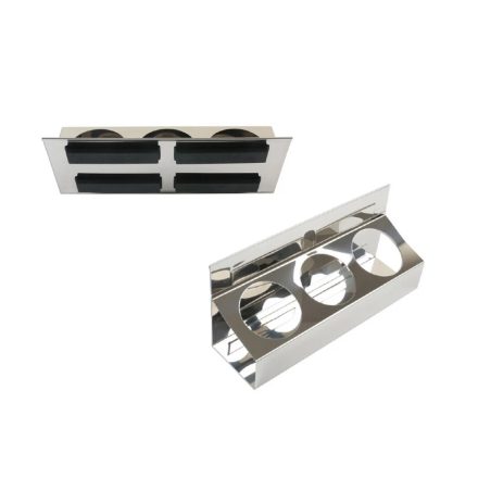 LAS-7389 | Mágneses tartó 3 db spray flakonhoz - 300x85x130 mm - INOX