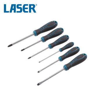   LAS-7613 | Csavarhúzó készlet - 6 részes - Lapos: 3-5-6 + Pz1-2-3 - Laser