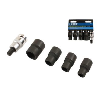   LAS-7811 | Fékjavító dugókulcs készlet 5 lapú - ötszögű 1/2" 5 db-os - Laser Tools