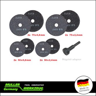   MLR-110 400 | Vágókorong készlet 10 mm Mini korong + adapter 9 db-os - MÜLLER