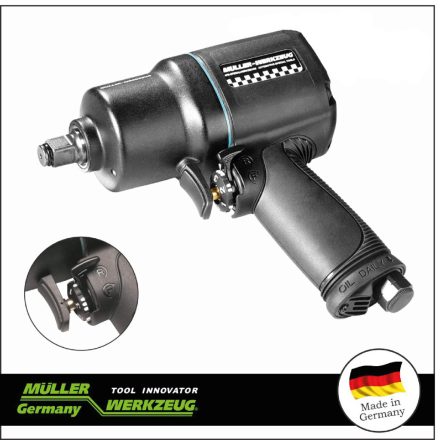 MLR-294 114 | Légkulcs  1/2" 1600 Nm - egykezes működtetés - Fekete - MÜLLER