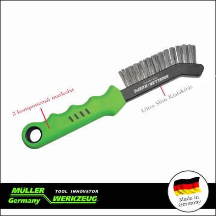 MLR-467 001 | Drótkefe Féknyereg tisztító kefe - acél 225 mm - profi - MÜLLER