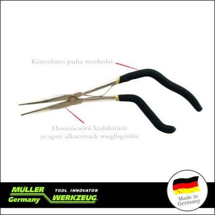 MLR-748 310 | Pisztoly formájú spec. fogó - extra hosszú félgömb. lapos - MÜLLER
