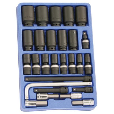 MS-027S | Tálcás Genius dugókulcs, gépi készlet COLOS 1/2" 27 db-os