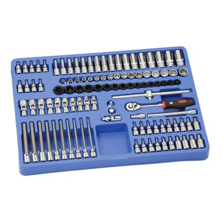 MS-106M | Tálcás Genius dugókulcs + rátűzőkulcs készlet 3/8" 106 db-os 1/1
