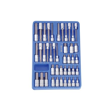 MS-442B | Tálcás Genius rátűzőkucs készlet 1/2" imbusz, torx, XZN 42 db-os - 1/2