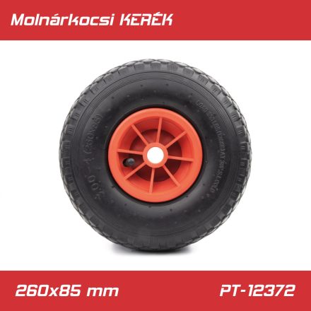 PT-12372 | Molnárkocsi KERÉK műa.felnis görgő nélkül - gumitömlős 3.00-4/260x85mm