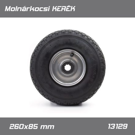 PT-13129 | Molnárkocsi KERÉK fémfelnis tűgörgős - gumitömlős 3.00-4 / 260x85 mm