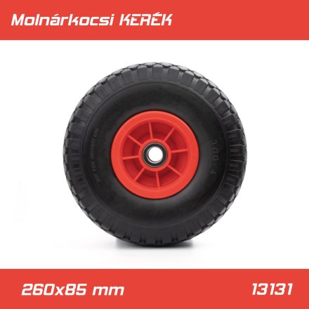 PT-13131 | Molnárkocsi KERÉK műa.felnis csapágyas - TÖMÖRgumis 3.00-4 / 260x85mm