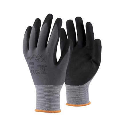PT-SNS-9 | Kesztyű - szerelőkesztyű - Spandex homok. fekete-szürke L-es 9-es