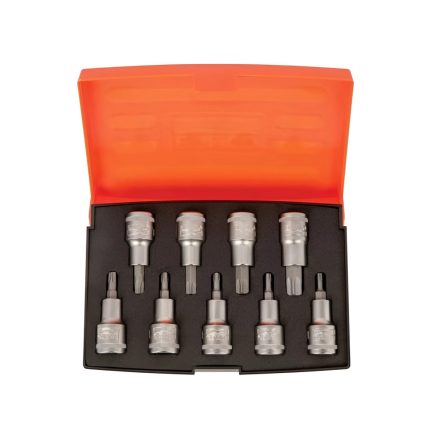 S9TORX | Rátűzőkulcs - crowa+bit 1/2" torx készlet 9 db-os