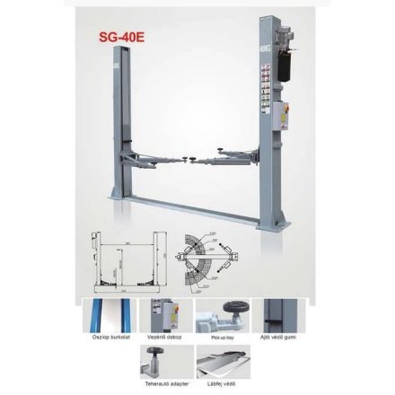 SG-40E | Emelő gépkocsi csápos 4 tonnás + tartozék csápmagasító adapter készlet