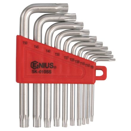 SK-010SS | Torxkulcs "L" alakú készlet 10 db-os torx, rövid Fényes Genius