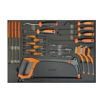   SP00507 | Tálcás SP Tools "M" Kaparók + Mikro Csavarhúzók + Fűrész készlet 24 db-os
