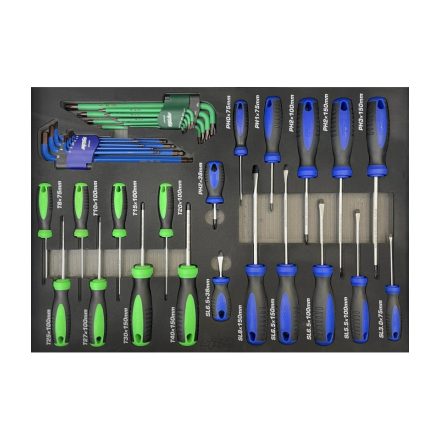 SP00533 | Tálcás SP Tools "M" Csavarhúzó és imbuszkulcs készlet 38 db-os