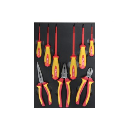 SP00559 | Tálcás SP Tools  "S" VDE 1000V-os Fogó,csavarhúzó készlet 9 db-os
