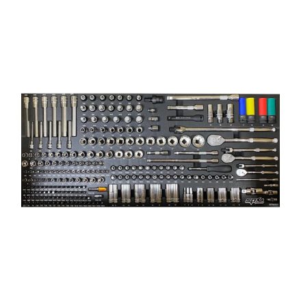 SP00666 | Tálcás SP Tools "L" Dugókulcs + rátűzőkulcs klt 1/4-3/8-1/2"  254 db-os