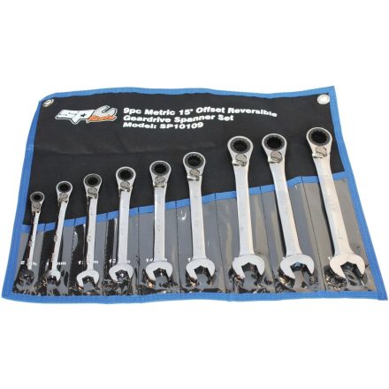 SP10109 | Csillag-villás racsnis készlet  9 db-os  8-19 mm - QUAD DRIVE - SP Tools