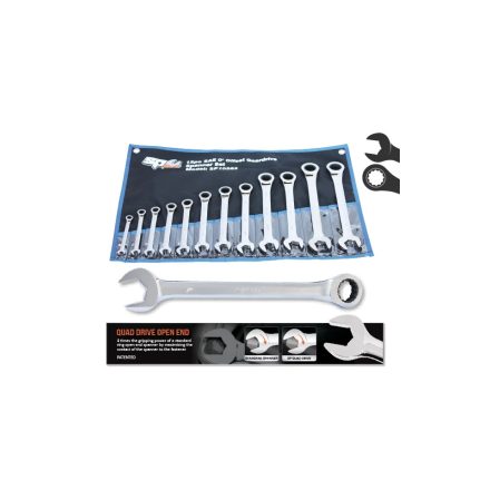 SP10262 | Csillag-villás racsnis készlet 12 db-os COLOS 5/16"-1" QUAD DRIVE - SP