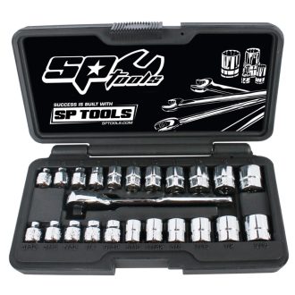   SP20121 | Dugókulcs készlet 1/4" 6 lap metrikus+Colos ALACSONY 23 db SP Tools