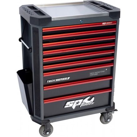 SP42265DRE | Szerszámos kocsi  9 fiókos TECH SERIES - PIROS - SP Tools