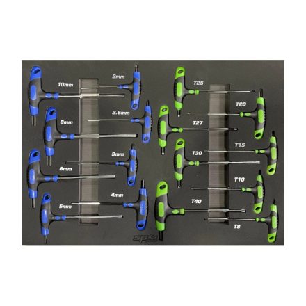 SP50080 | Tálcás SP Tools "M" T-fogós imbusz, torx készlet 14 db-os