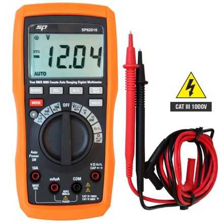 SP62016 | Multiméter, digitális DC 1000V / AC 600V True RMS CAT IV. - SP Tools