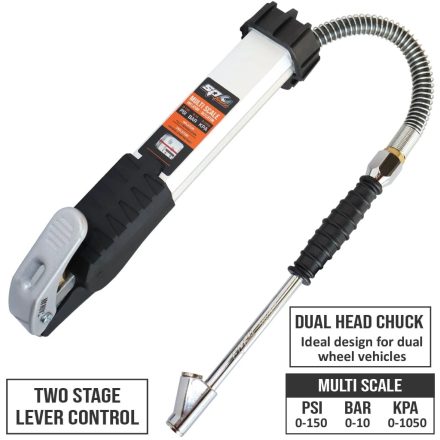 SP65900 | Gumiabroncs nyomásmérő - PROFI kerékfúvató 0-10 bar - SP Tools