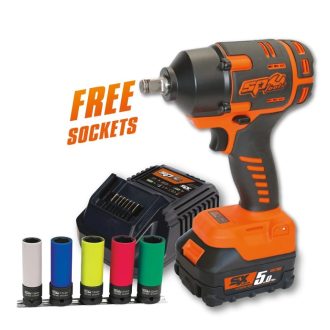   SP83133S | Ütvecsavarozó, akkus 18V  970 Nm 1/2" 1 db 5.0Ah + 5db fej - SP Tools