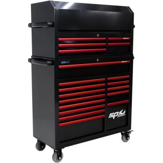   SPSS041 | Szerszámos kocsi gyári-felszerelt 411 db-os 19 fiók CUSTOM Ser.-PIROS