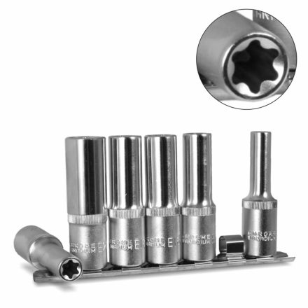 SW1413 | Dugókulcs - crowafej készlet 1/2" belső E-Torx E10-E20 hosszú 6 db-os