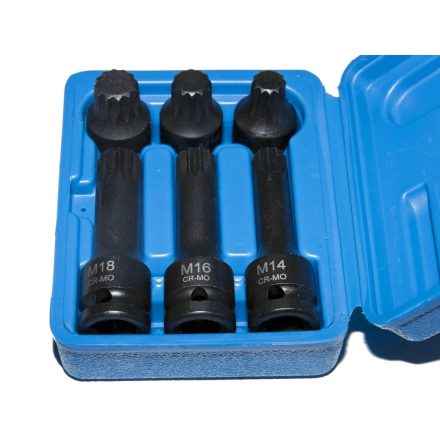 SW2501 | Légkulcsfej készlet 1/2" XZN - Spline 6 db-os M14-M16-M18