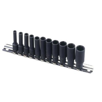   TD-211M | Légkulcsfej készlet 6 lapú 1/4" 11 db-os 4-13 mm metrikus hosszított