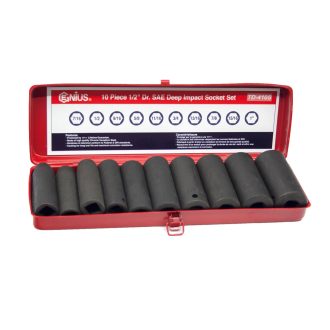   TD-410S | Légkulcsfej készlet 1/2" 10 db 7/16"-1" COLOS hosszú Genius