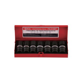   TG-215M1 | Légkulcsfej készlet 1/2"  7 db 13-21 mm metrikus rövid - Csuklós- Genius
