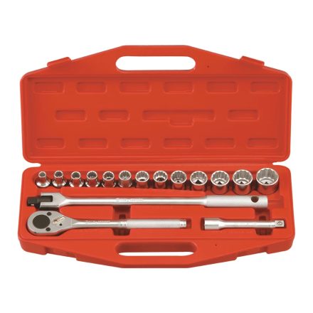TW-416S | Dugókulcs készlet 1/2" 12 szögű COLOS rövid 16 db-os Genius