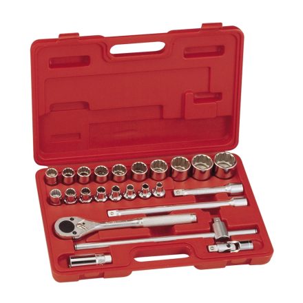 TW-424S | Dugókulcs készlet 1/2" 12 szögű COLOS rövid 24 db-os Genius