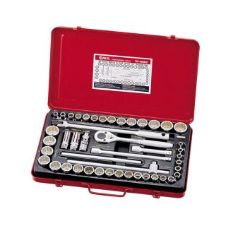   TW-446MS | Dugókulcs készlet 1/2" 12 szögű metrikus + COLOS rövid 46 db-os Genius