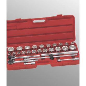   TW-628MS | Dugókulcs készlet 3/4" 12 szögű metrikus + 6 lapú COLOS 28 db Genius