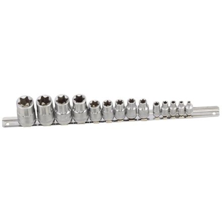 TX-23414 | Dugókulcs - crowafej készlet 1/2"-3/8"-1/4" belső E-torx 14 db-os E4-E24