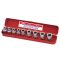 TX-409 | Dugókulcs - crowafej készlet 1/2" belső E-torx E10-E24 9 db-os Genius