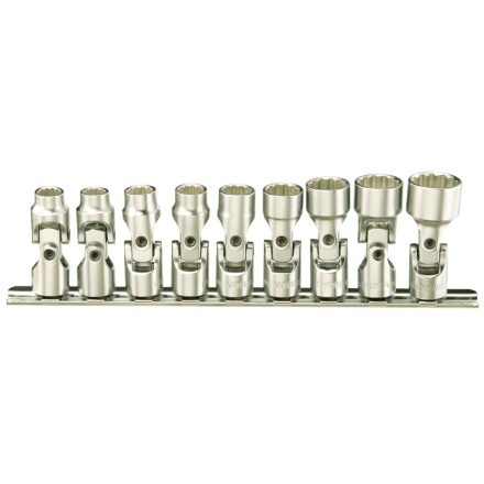 US-209M | Dugókulcs - crowafej készlet 1/4" 12 sz. csuklós, 6-14 mm Genius