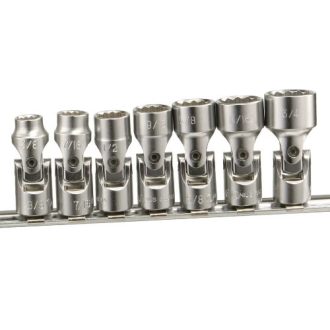   US-307S | Dugókulcs - crowafej készlet 3/8" 12 sz. csuklós, COLOS 7 db-os 3/8"-3/4"