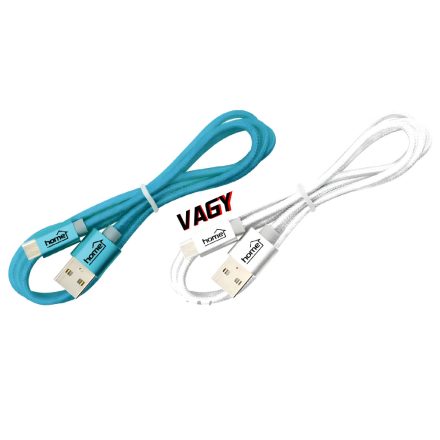 USB-Micro | USB töltőkábel - Micro - kék vagy fehér 2.1A - 1m - Home