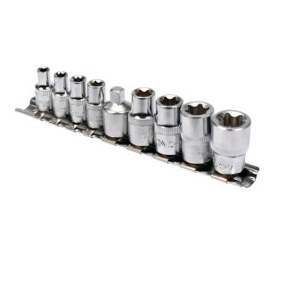   YT-0520 | Dugókulcs - crowafej készlet 1/4" belső E-torx 9 db-os - Yato