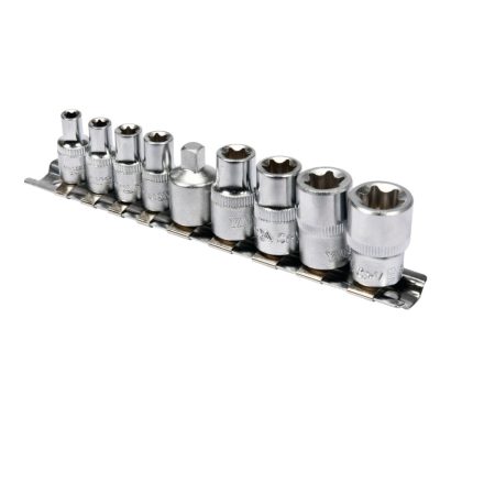 YT-0520 | Dugókulcs - crowafej készlet 1/4" belső E-torx 9 db-os - Yato