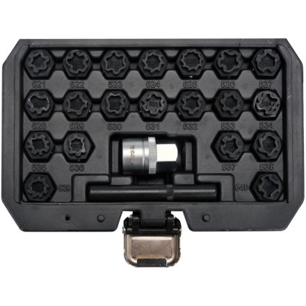 YT-060305 | Kerékör kulcs készlet VW gyári kerékőrökhöz -lóhere minta- 22 db