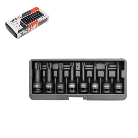 YT-1065 | Légkulcsfej készlet 1/2" Torx h. T30-T80 8 db-os - Yato