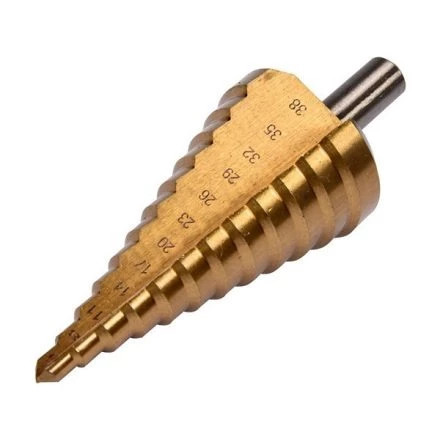 YT-44740 | Lemezfúró, lépcsős - 12 lépcsős HSS TiN 6-38 mm