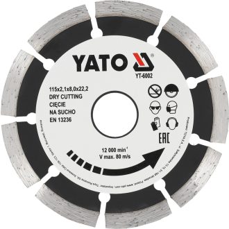 YT-6002 | Vágókorong 115 mm Gyémánttárcsa beton - Yato